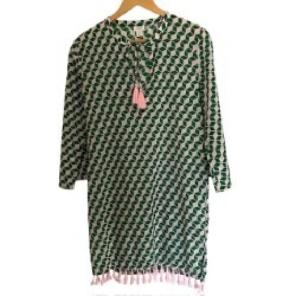 J. Crew Green & Pink Printed Coverup XSmall - Picture 1 of 4